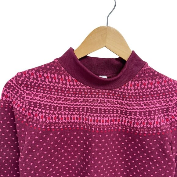 Fabletics women's cropped holly seamless long sleeve top merlot long size M - Picture 4 of 12